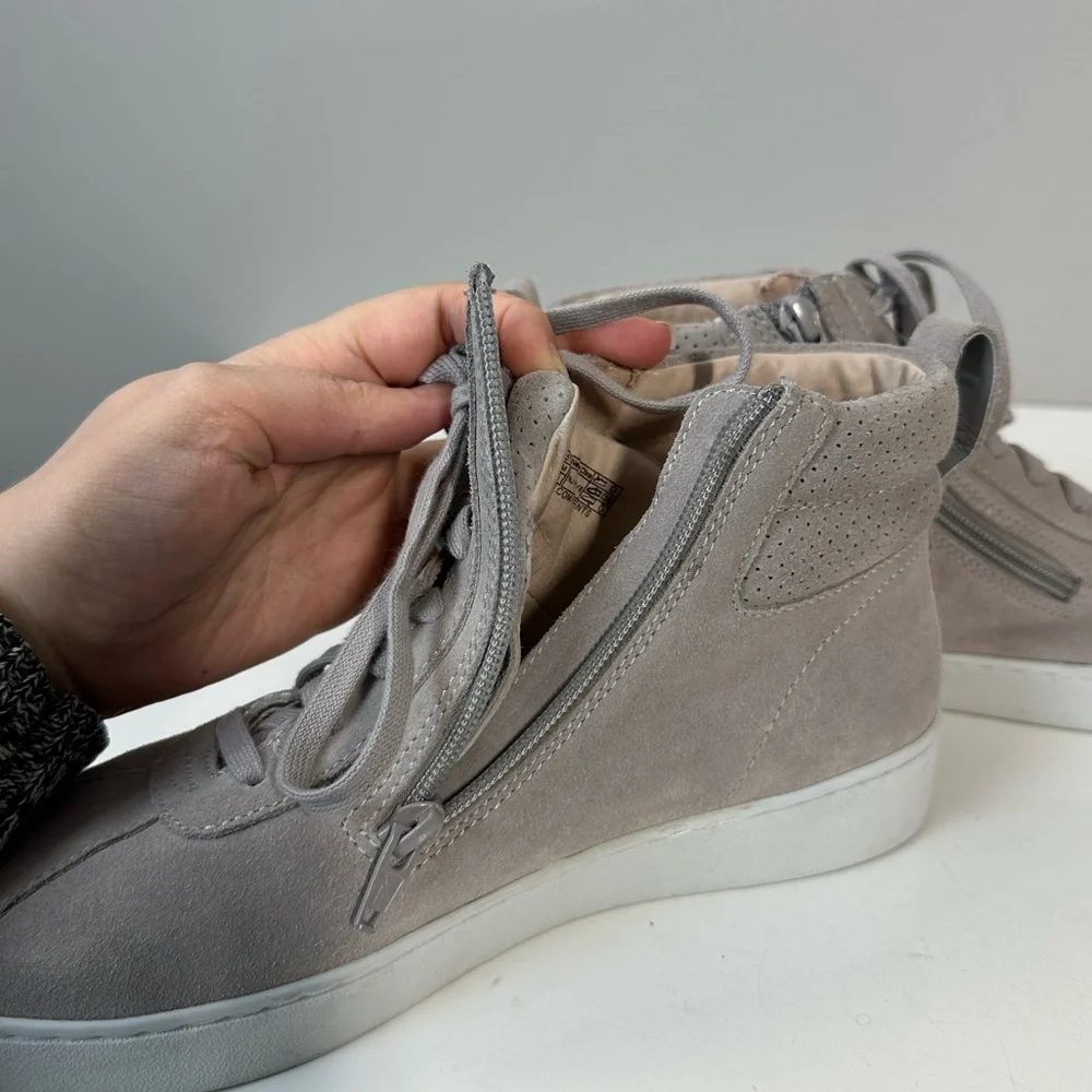 Vionic Jenning Light Gray Suede High‎ Top Athletic Shoe Sneaker Women's Size 8
